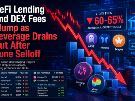 DeFi Lending and DEX Revenue Drops Sharply as Post-Selloff Deleveraging Reduces Market Activity